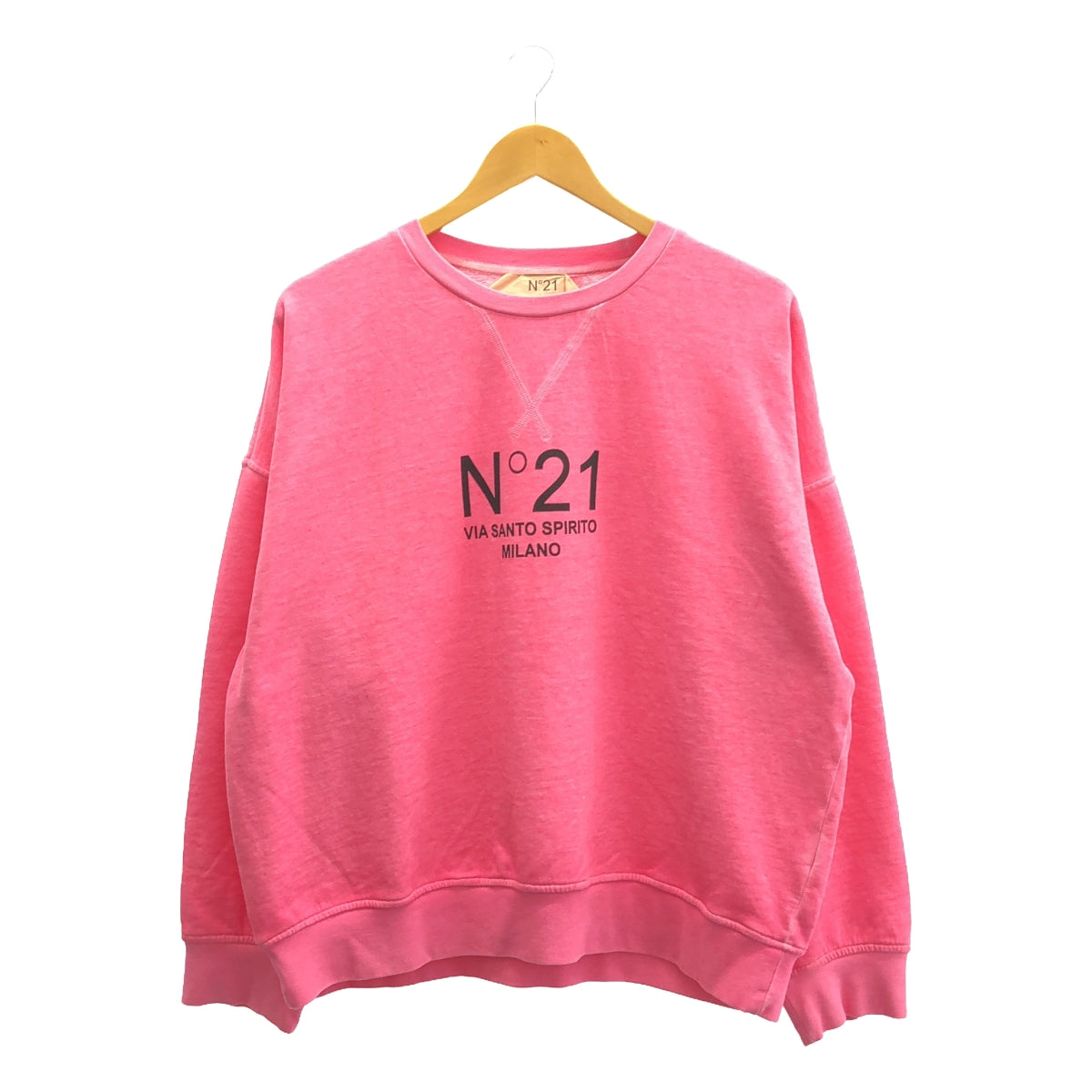 美品】 N°21 / ヌメロヴェントゥーノ | プリント 裏起毛 スウェット トレーナー | 42 | ピンク | レディース – KLD