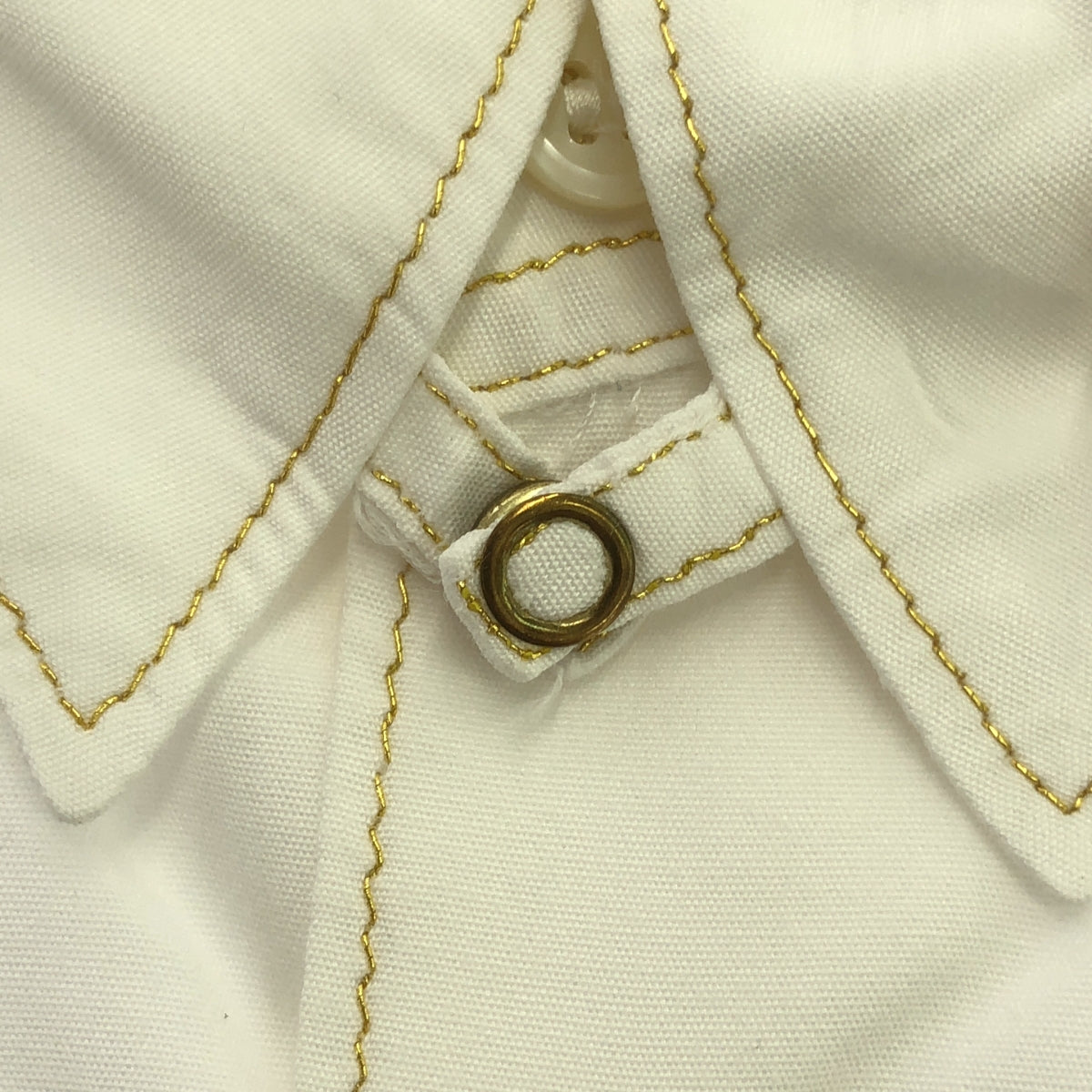 COMME des GARCONS HOMME PLUS | 2007SS | Tab collar gold stitch cotton shirt | M | Men's