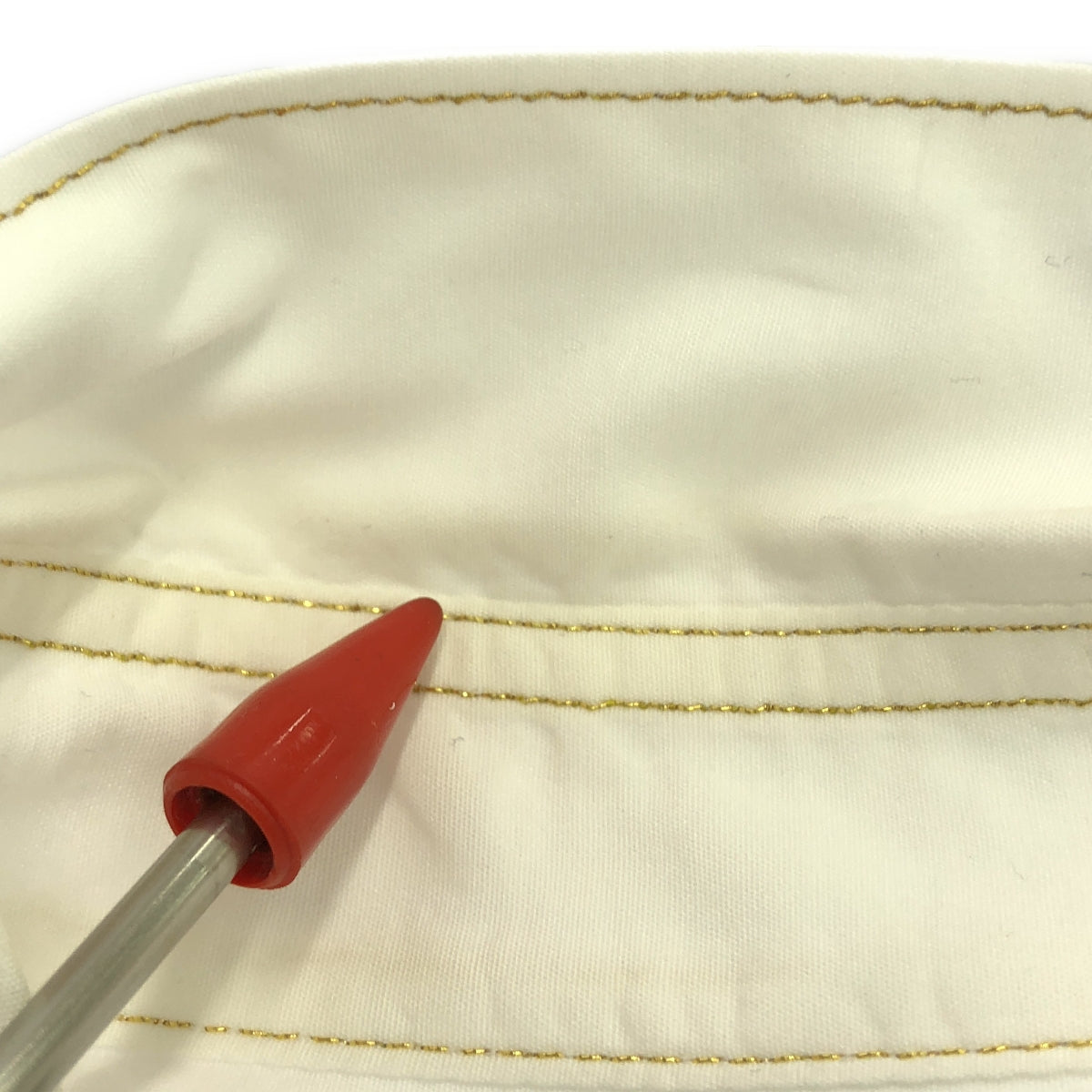 COMME des GARCONS HOMME PLUS | 2007SS | Tab collar gold stitch cotton shirt | M | Men's