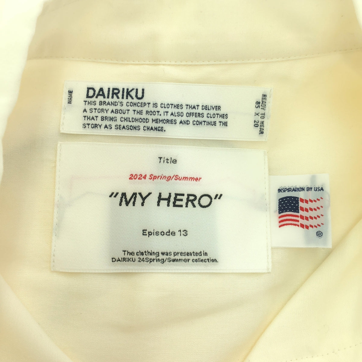 【新品】 DAIRIKU / ダイリク | 2024SS | “J.Fox“ Western Over Shirt ウエスタンシャツ | S | Ivory | メンズ