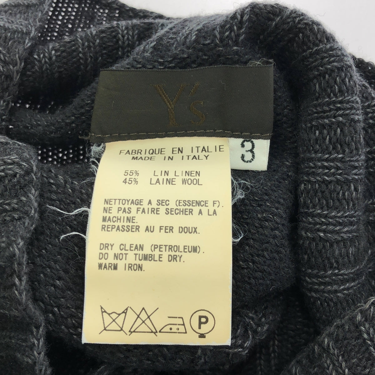 Y's for men / ワイズフォーメンヨウジヤマモト | 2001SS | リネン ウール デストロイ タートルネック ニット | 3 | メンズ