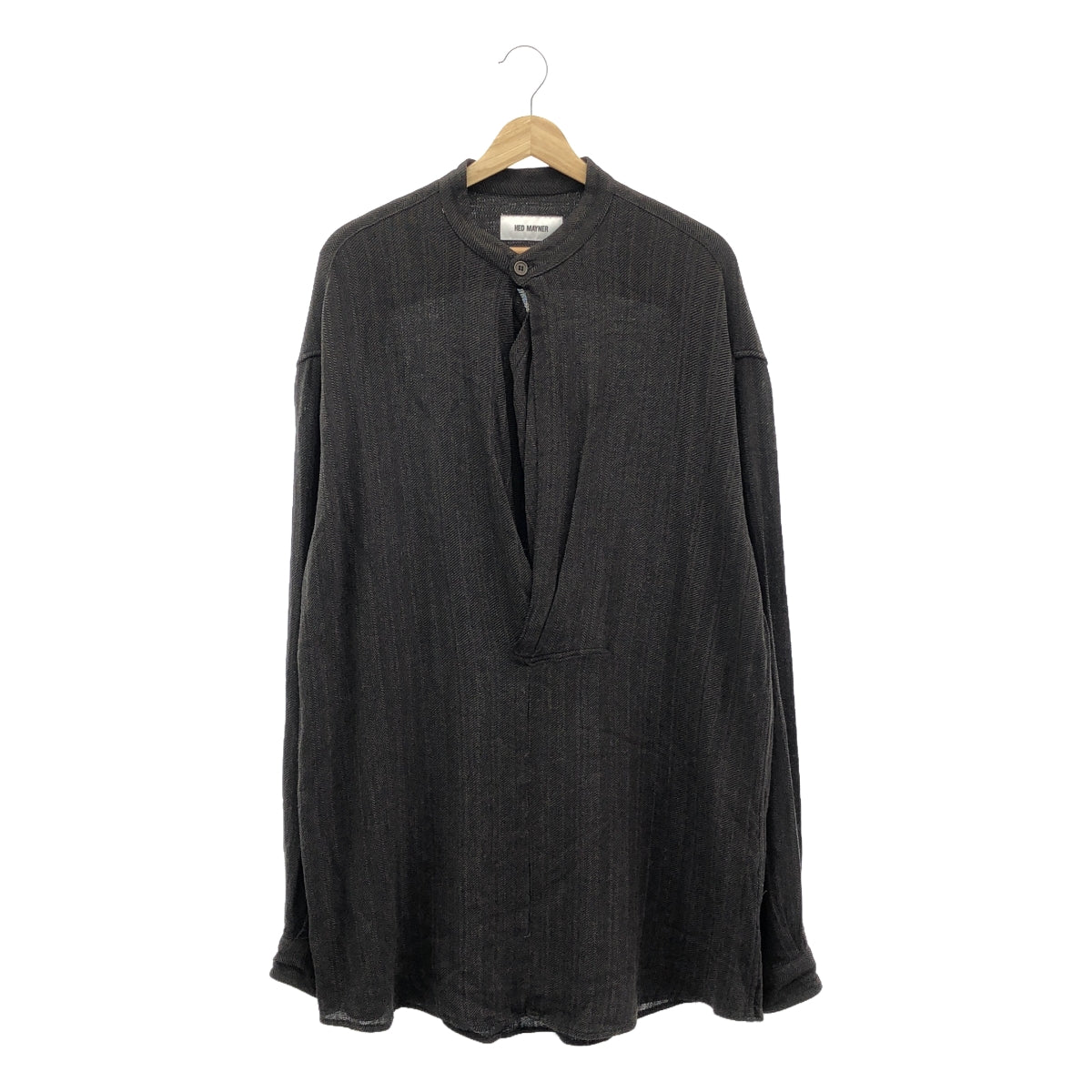【美品】 HED MAYNER / ヘドメイナー | 2023SS | Look 23 / プルオーバーシャツ | L | チャコール | メンズ