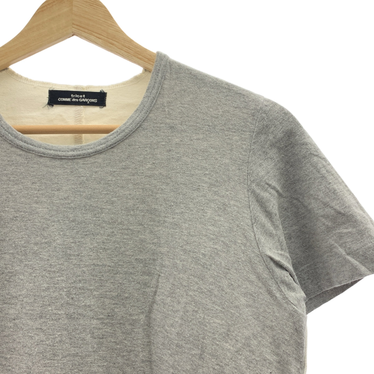 tricot COMME des GARCONS / トリココムデギャルソン | AD1993 | 90s ホワイトデニム切替 Tシャツ | グレー / ホワイト | レディース
