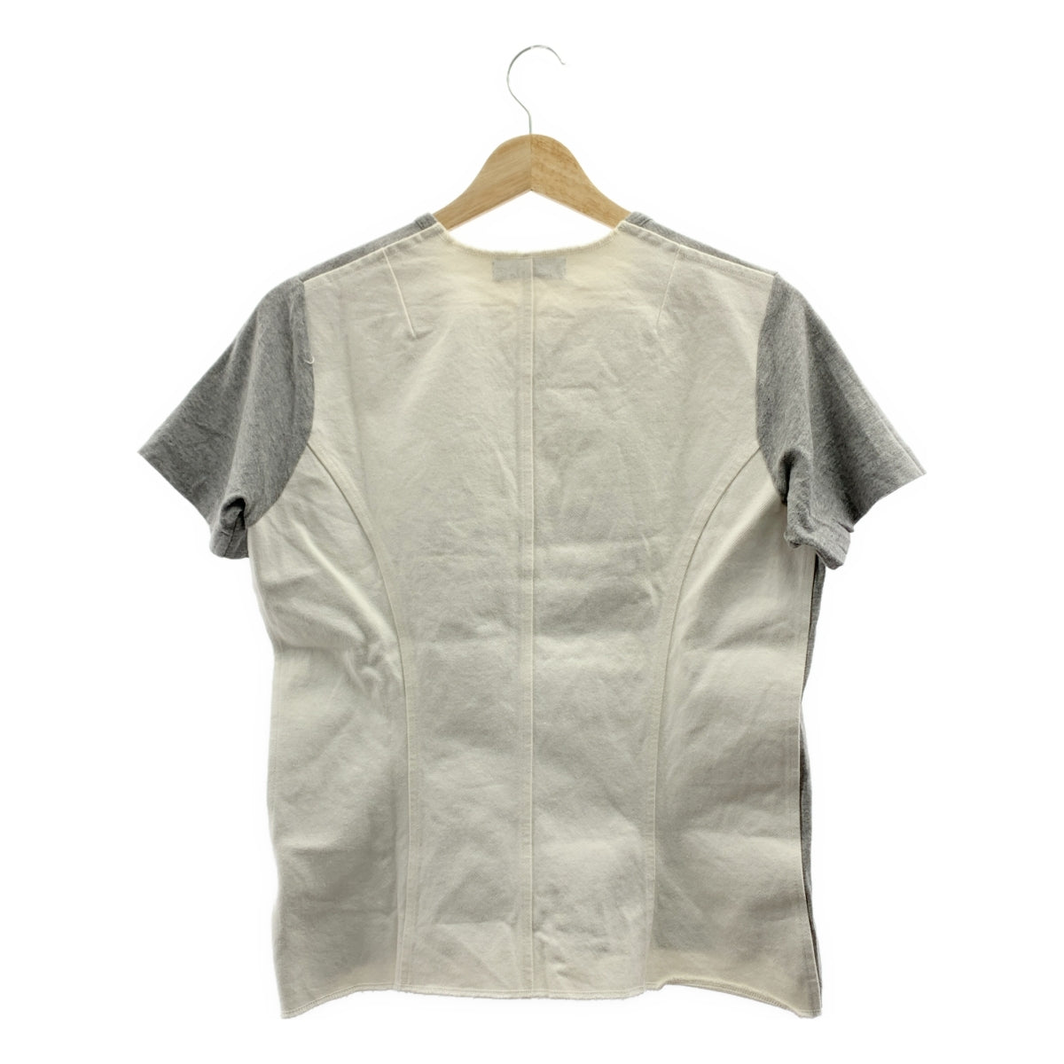 tricot COMME des GARCONS / トリココムデギャルソン | AD1993 | 90s ホワイトデニム切替 Tシャツ | グレー / ホワイト | レディース
