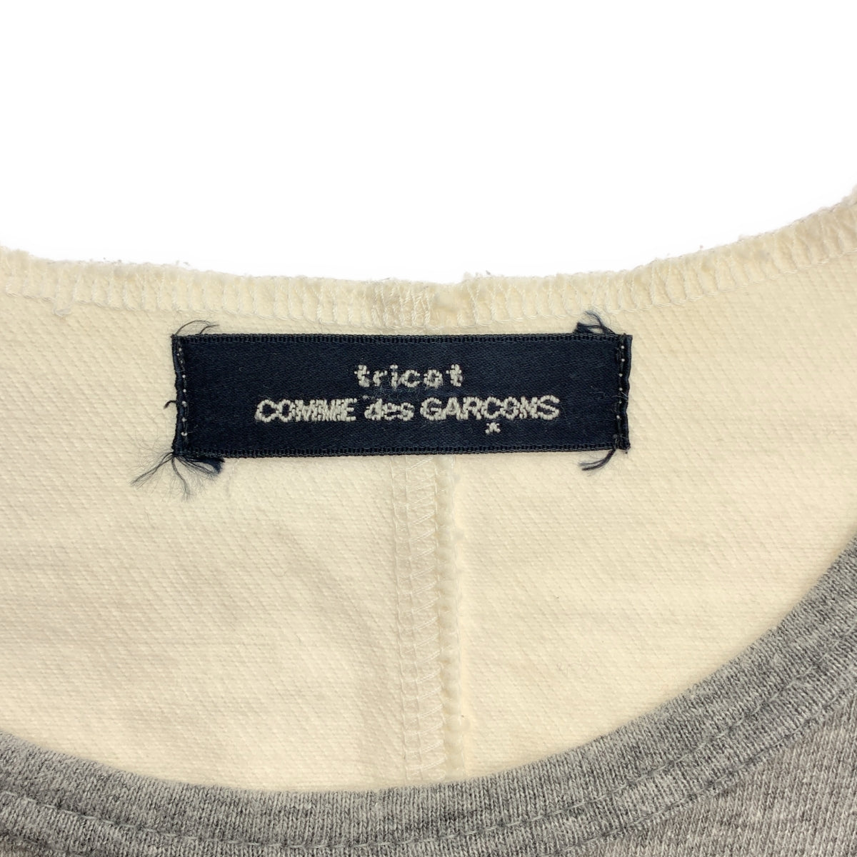 tricot COMME des GARCONS / トリココムデギャルソン | AD1993 | 90s ホワイトデニム切替 Tシャツ | グレー / ホワイト | レディース