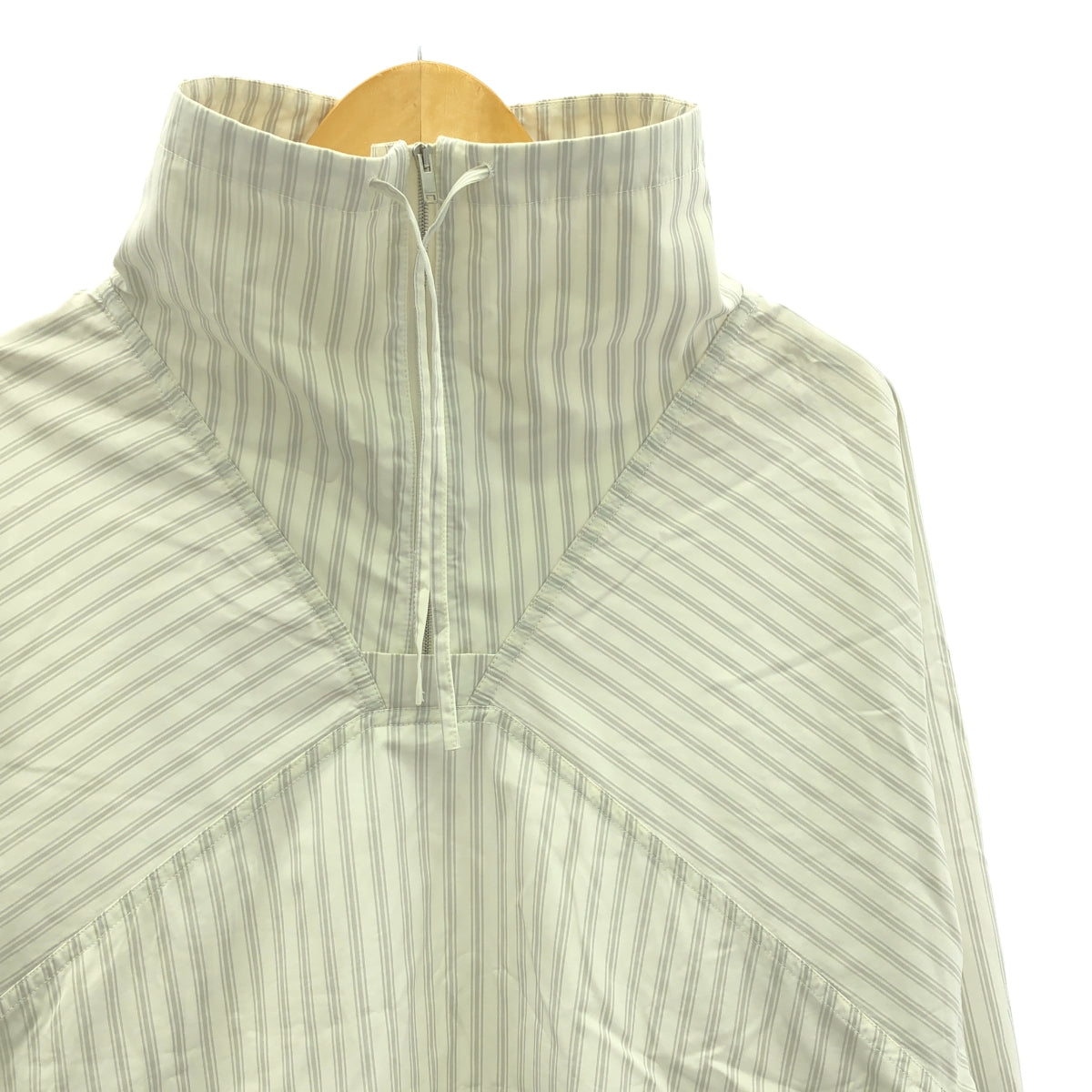 JIL SANDER / ジルサンダー | コットン ストライプ アノラック パーカー | 44 | ホワイト | メンズ