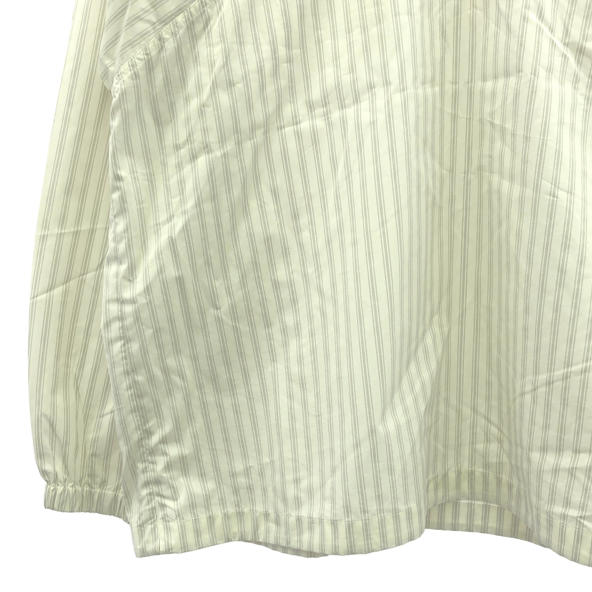 JIL SANDER / ジルサンダー | コットン ストライプ アノラック パーカー | 44 | ホワイト | メンズ