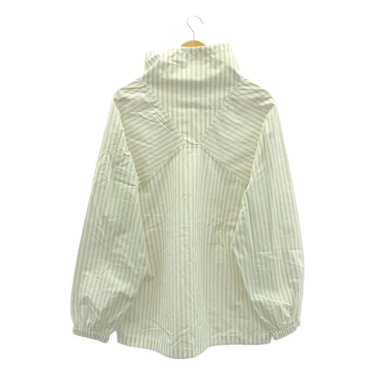 JIL SANDER / ジルサンダー | コットン ストライプ アノラック パーカー | 44 | ホワイト | メンズ