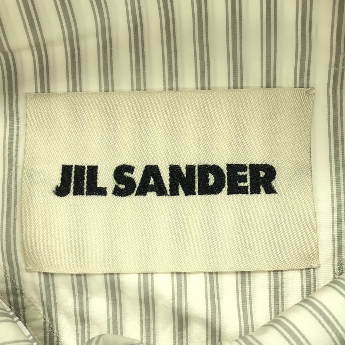 JIL SANDER / ジルサンダー | コットン ストライプ アノラック パーカー | 44 | ホワイト | メンズ