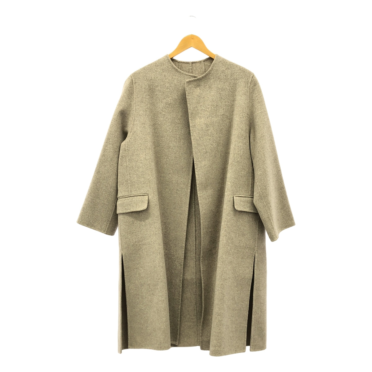 Plage / プラージュ | 2021AW | ウール ノーカラー コート | 36