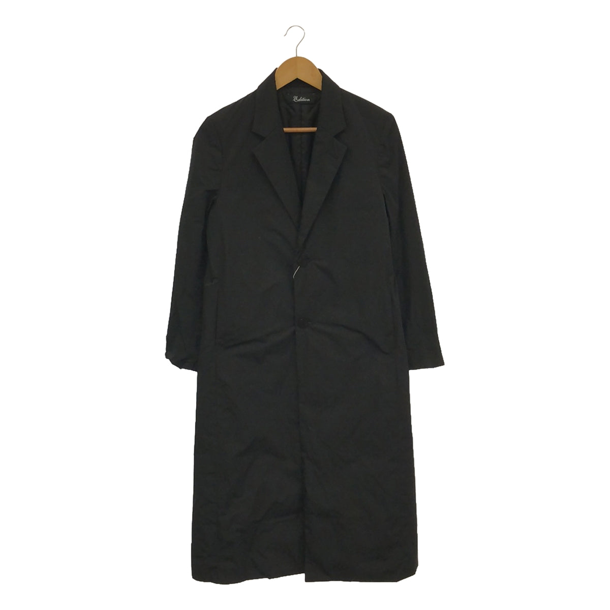 【미품】 Edition / 에디션 투모로 랜드 | 2022AW | TEFFETA CHESTER COAT 폴리 에스테르 체스터 코트 | 34 | 블랙 | 여성