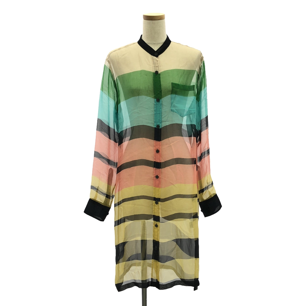 【美品】 DRIES VAN NOTEN / ドリスヴァンノッテン | マルチカラーロングシャツ | 38 | マルチカラー | レディース