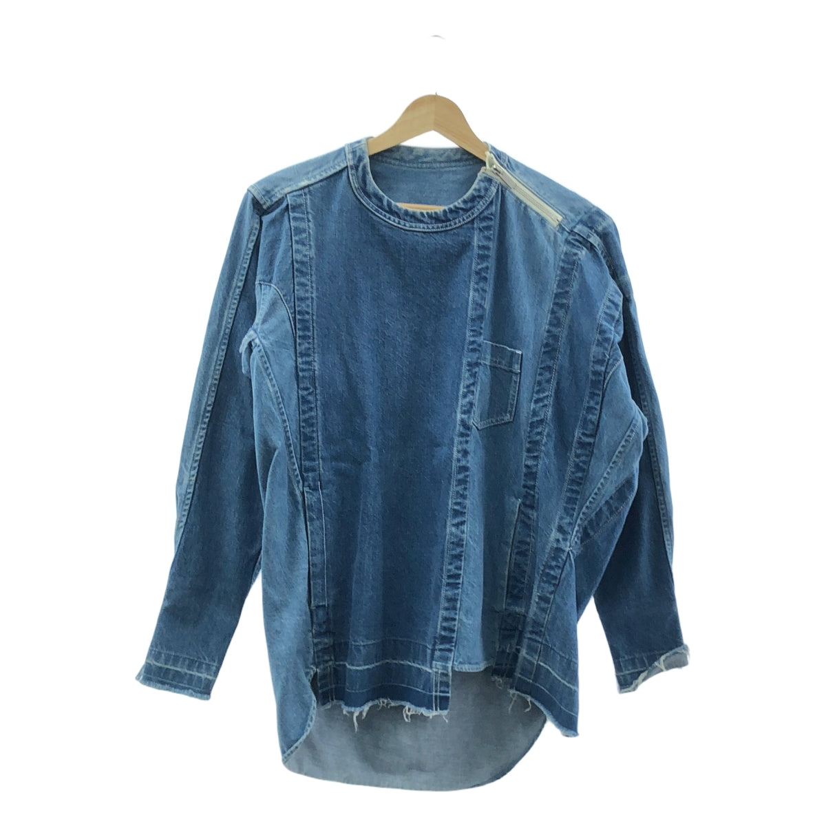 sacai / サカイ | Denim Pullover 再構築 デニム プルオーバーシャツ | 1 | レディース