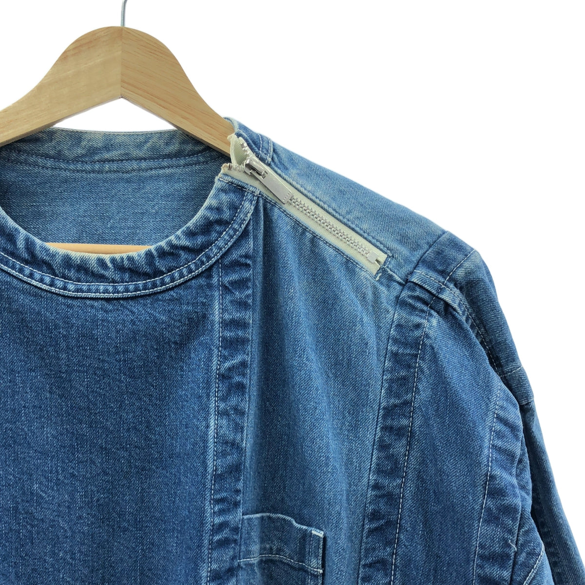 sacai / サカイ | Denim Pullover 再構築 デニム プルオーバーシャツ | 1 | レディース