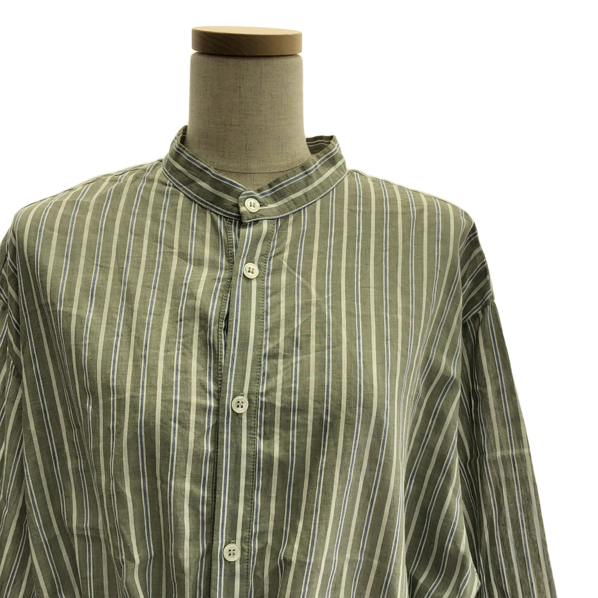 Cristaseya / クリスタセヤ | 2019SS | striped maxi shirt dress コットンリネン ストライプ シャツワンピース | XS | グレー / ホワイト / ブルー | レディース