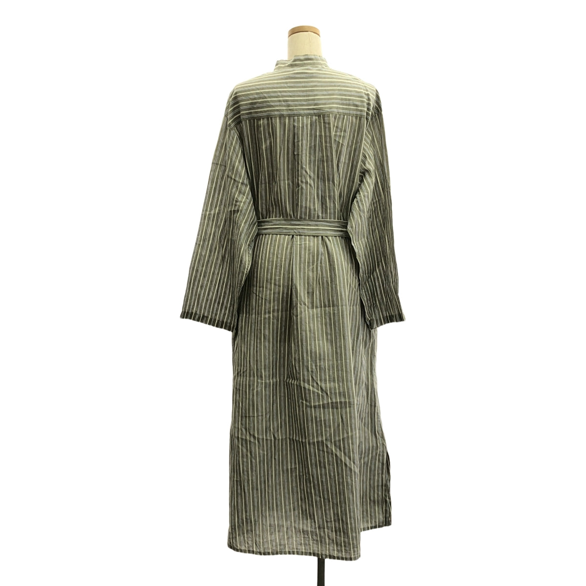 Cristaseya / クリスタセヤ | 2019SS | striped maxi shirt dress コットンリネン ストライプ シャツワンピース | XS | グレー / ホワイト / ブルー | レディース