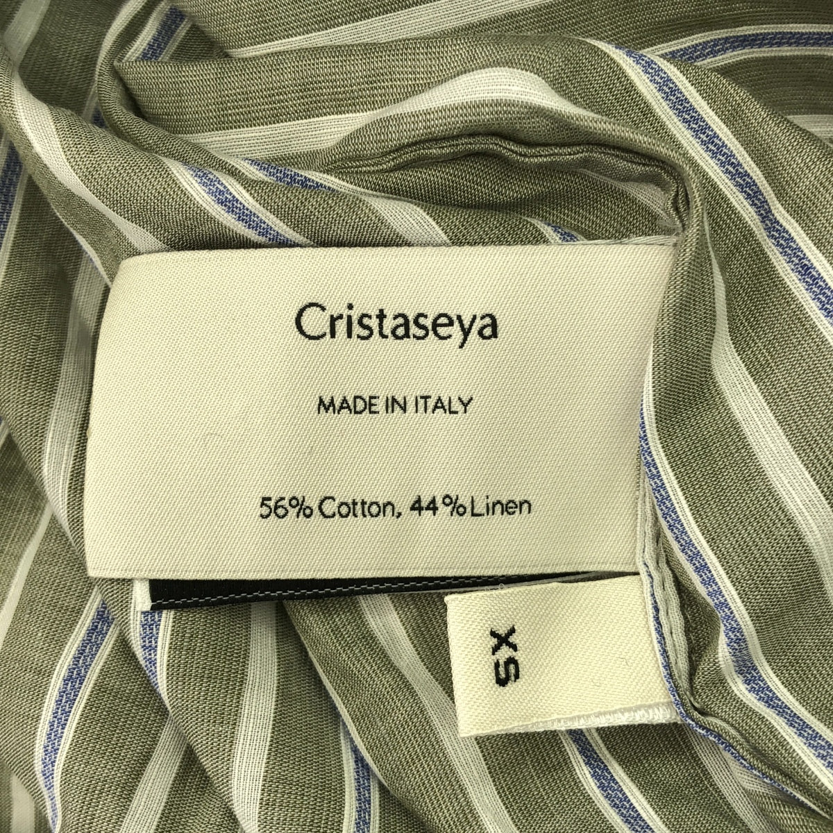 Cristaseya / クリスタセヤ | 2019SS | striped maxi shirt dress コットンリネン ストライプ シャツワンピース | XS | グレー / ホワイト / ブルー | レディース
