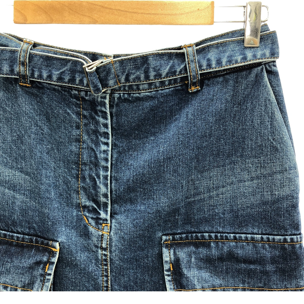 sacai / サカイ | 2023SS | ベルテッド カーゴ デニム スカート | 3 | インディゴ | レディース