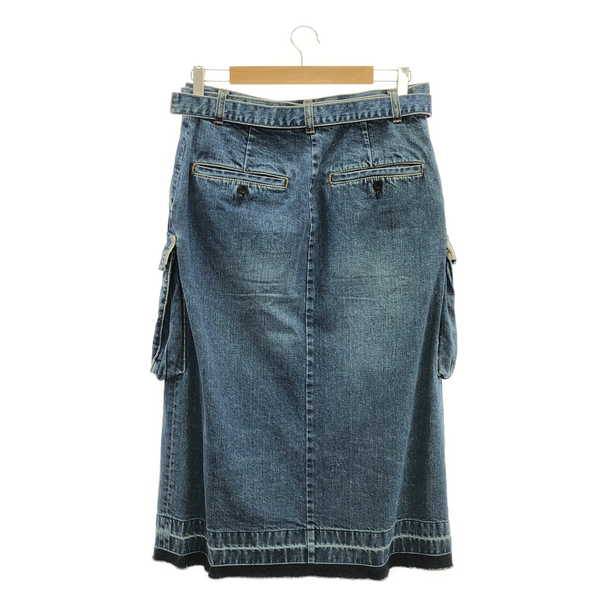 sacai / サカイ | 2023SS | ベルテッド カーゴ デニム スカート | 3 | インディゴ | レディース