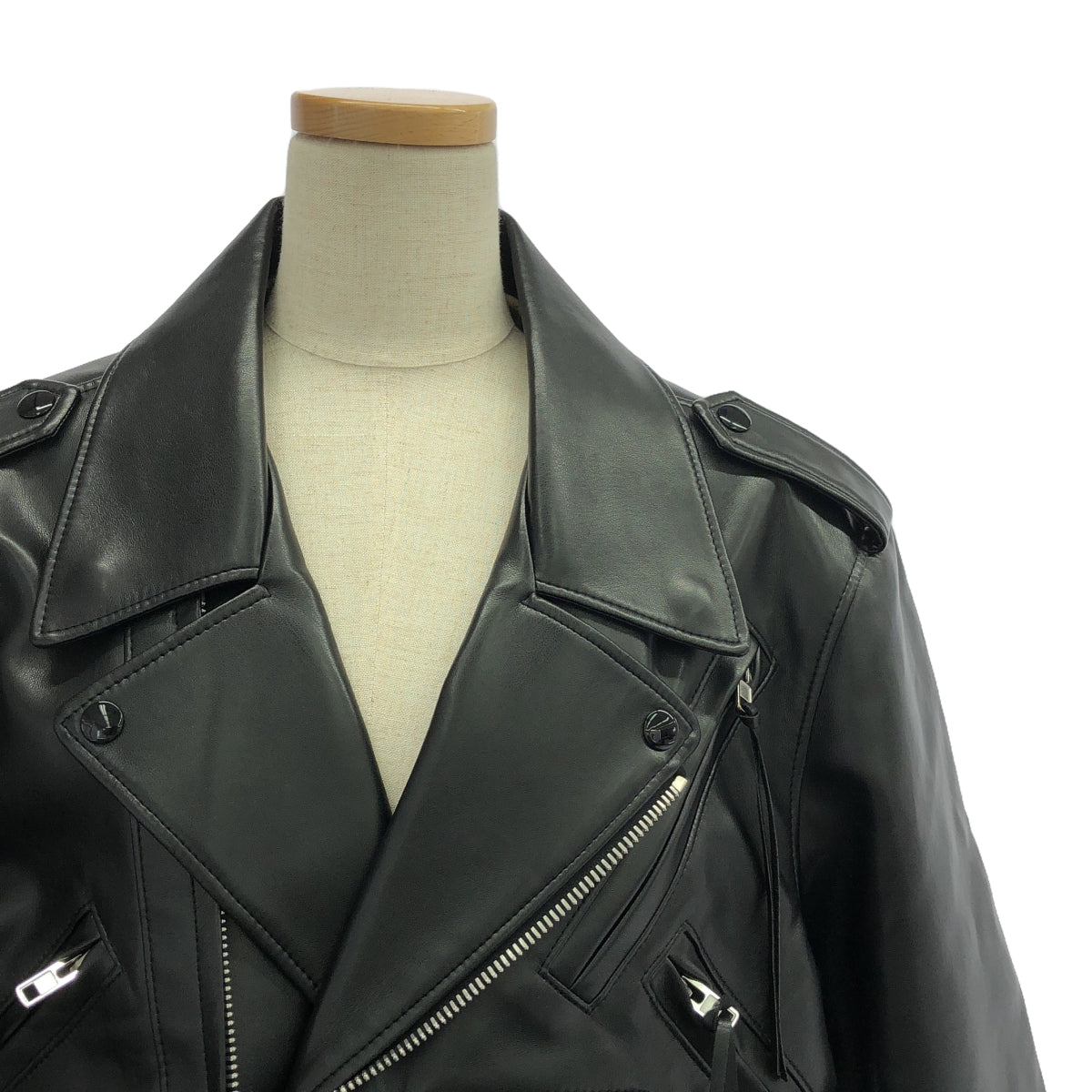 【美品】 Maison Margiela / メゾンマルジェラ | 2020AW | レースアップ ダブル ライダースジャケット | 40 | ブラック | レディース