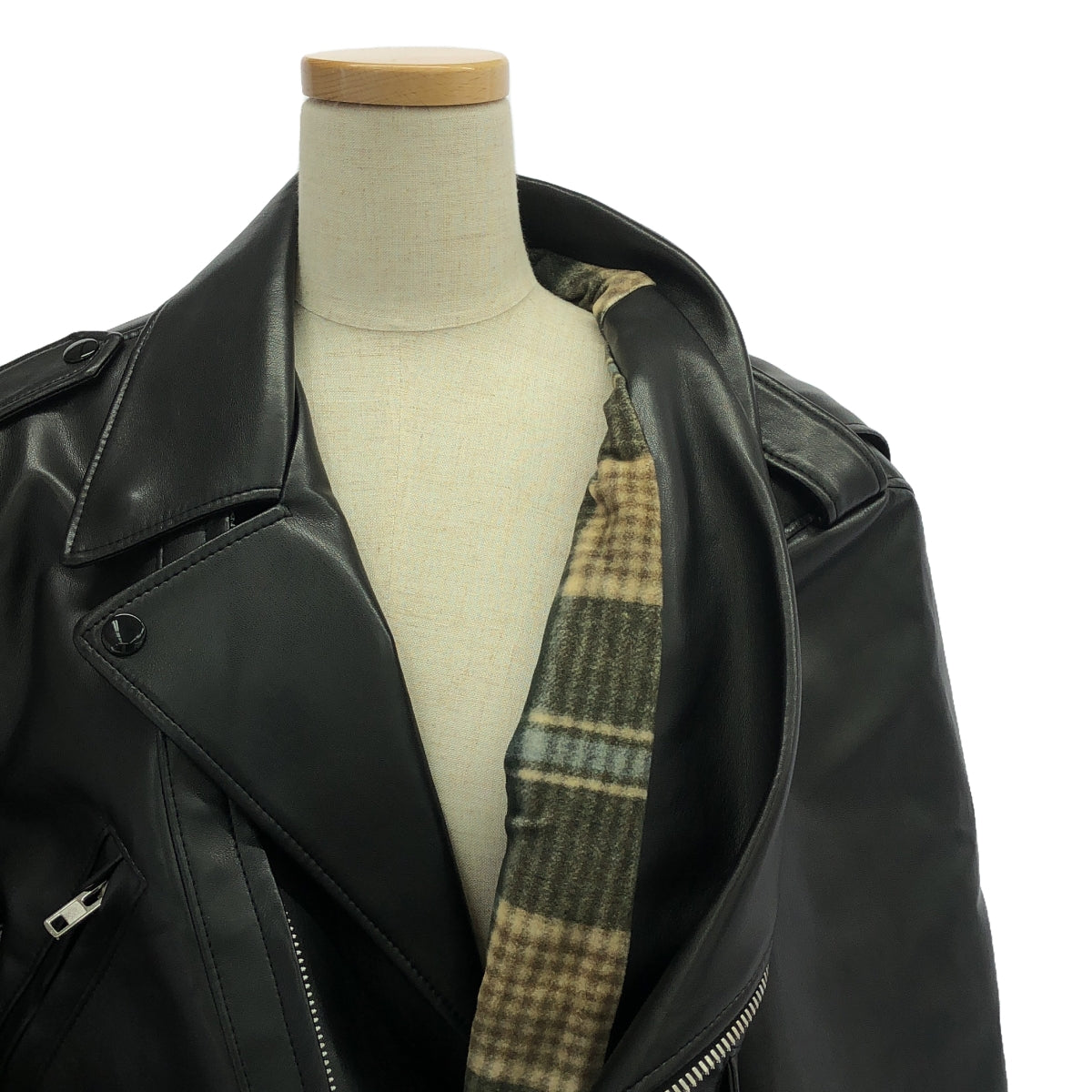 【美品】 Maison Margiela / メゾンマルジェラ | 2020AW | レースアップ ダブル ライダースジャケット | 40 | ブラック | レディース