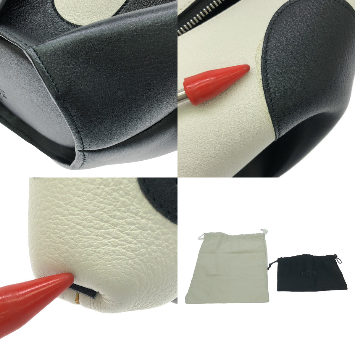 LOEWE / 로에베 | PANDA MINI BAG / 팬더 가죽 크로스 바디 백 | 블랙/화이트 | 여성