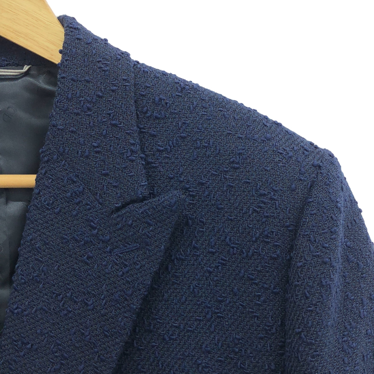 【미품】 Dior homme / 디올 옴므 | Wool and Cotton Blend Tweed Jacket / 트위드 재킷 / 로고 총 안감 | 46 | 네이비 | 남성