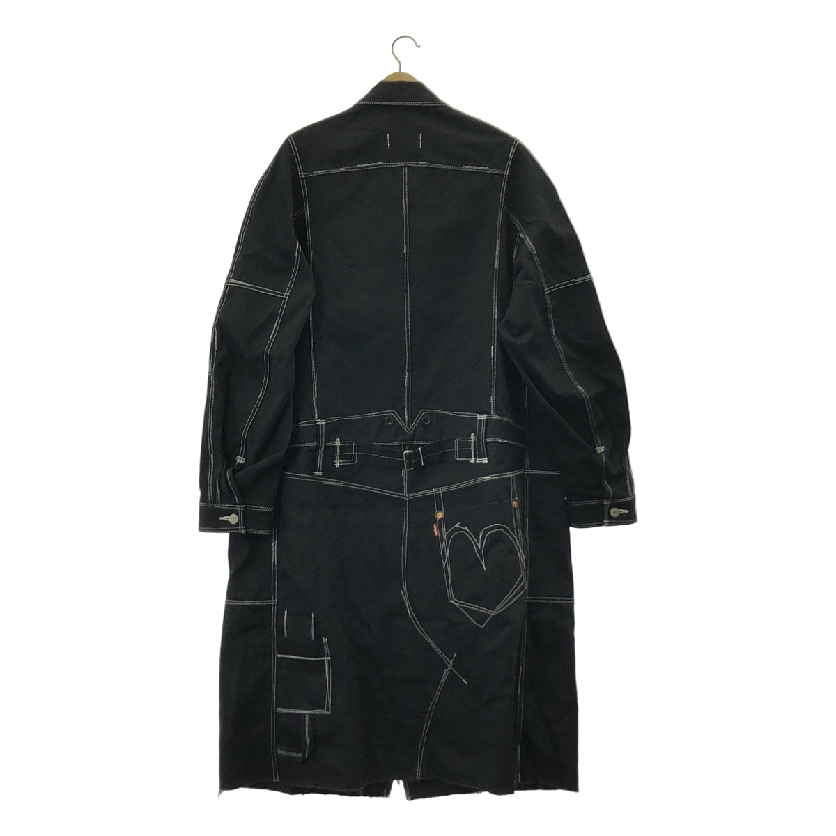 【미품】 JUNYA WATANABE MAN / 준야와타나베만 | 2023AW | × Levi's 리바이스 / 코튼 블랙 데님 코트 | L | 블랙 | 남성