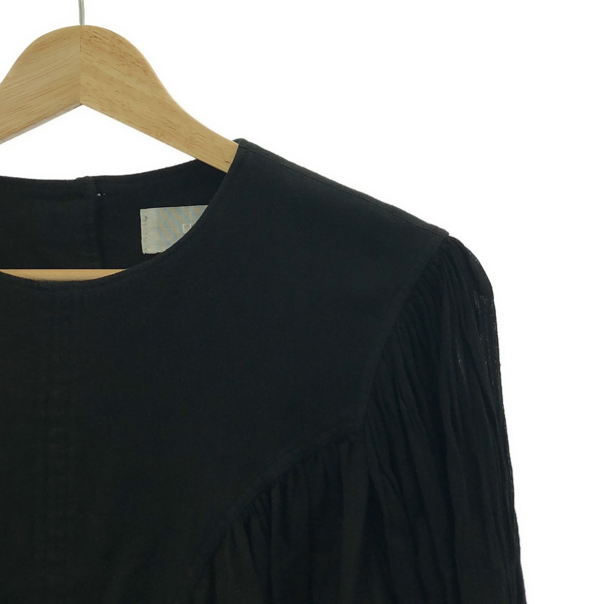 U PHORICA / 유폴리카 | 레이온 리넨 개더 원피스 | 1 | 블랙 | 여성