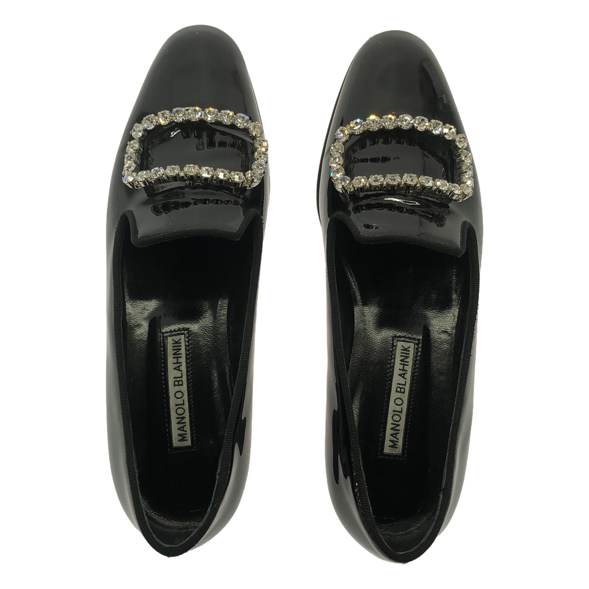 【美品】 MANOLO BLAHNIK / マノロブラニク | PILA パテント ローファー | 37.5 | ブラック | レディース