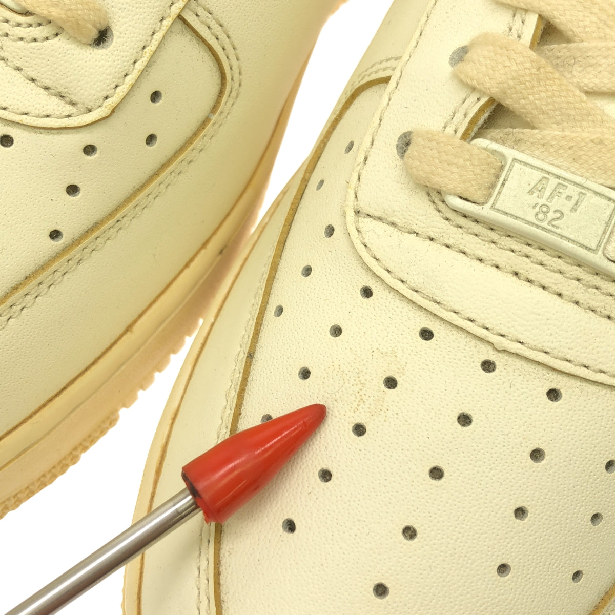 【미품】 NIKE / 나이키 | 2021 | AIR FORCE 1 LOW 07 LV8 MADE YOU LOOK 에어포스 1 로우 메이드 유룩 스니커즈 | 29 | 아이보리 | 남성
