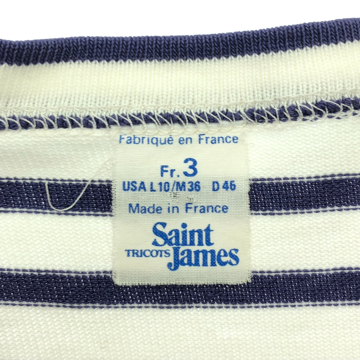 SAINT JAMES / セントジェームス | 推定1970s〜 vintage フランス製 旧タグ OUESSANT BORDER / ウェッソン ボーダー ボートネック バスクカットソー |