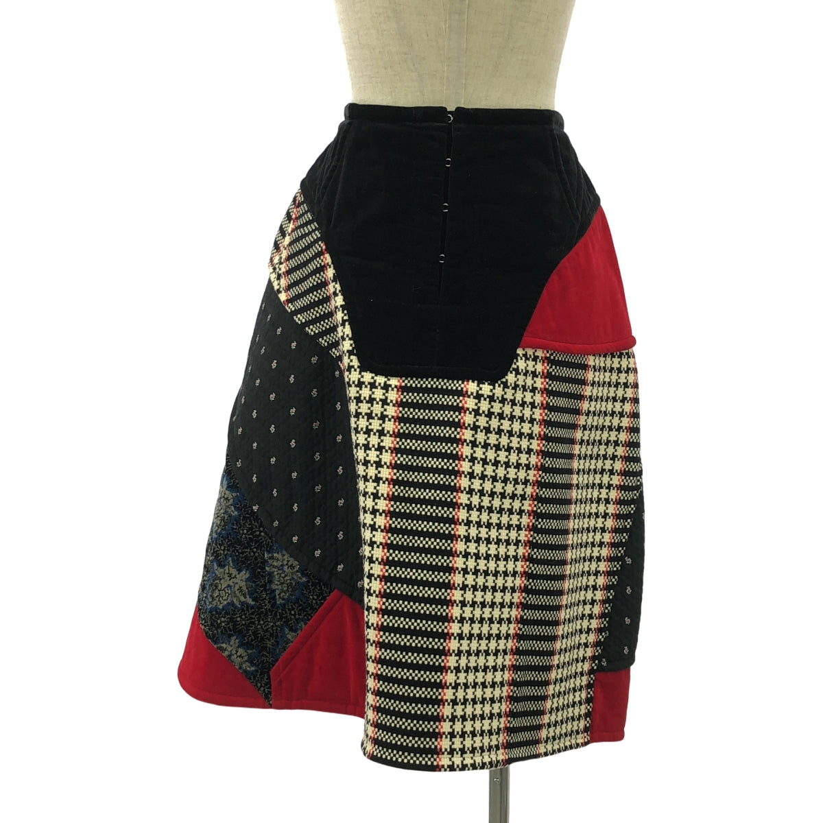 COMME des GARCONS | 2001AW | 拼接天鵝絨混合材質喇叭裙 | S | 女款