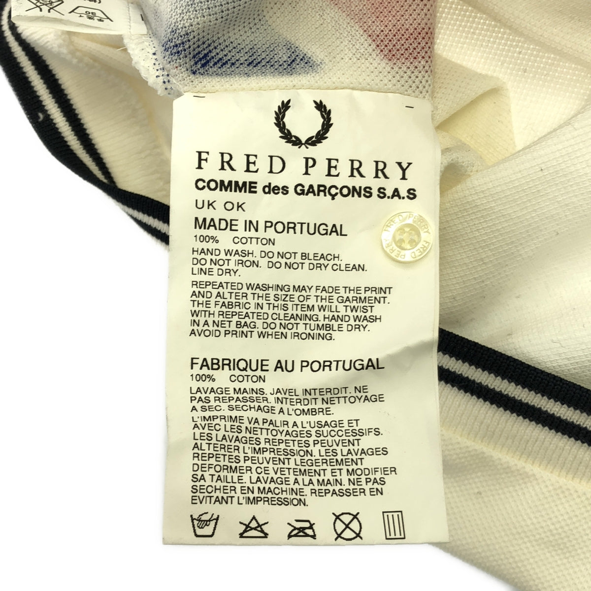 COMME des GARCONS SHIRT | ×FRED PERRY Isetan exclusive Union Jack painted pique polo shirt | M | Men's