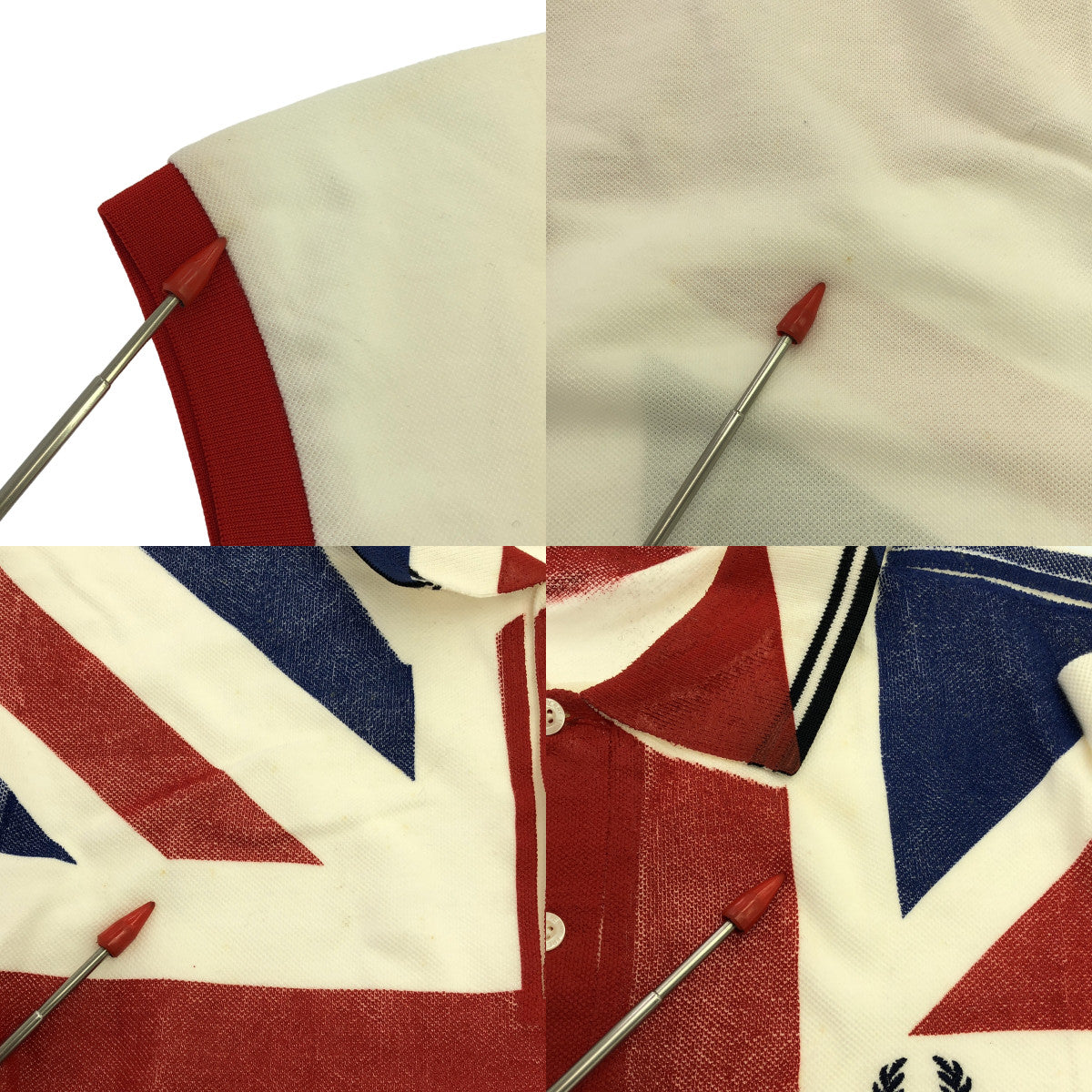 COMME des GARCONS SHIRT | ×FRED PERRY Isetan exclusive Union Jack painted pique polo shirt | M | Men's