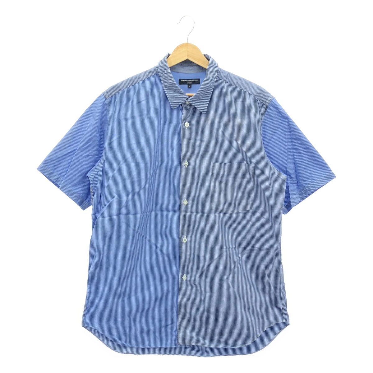 COMME des GARCONS HOMME | 2008AW | Crazy Pattern Striped Cotton Shirt | L | Men's