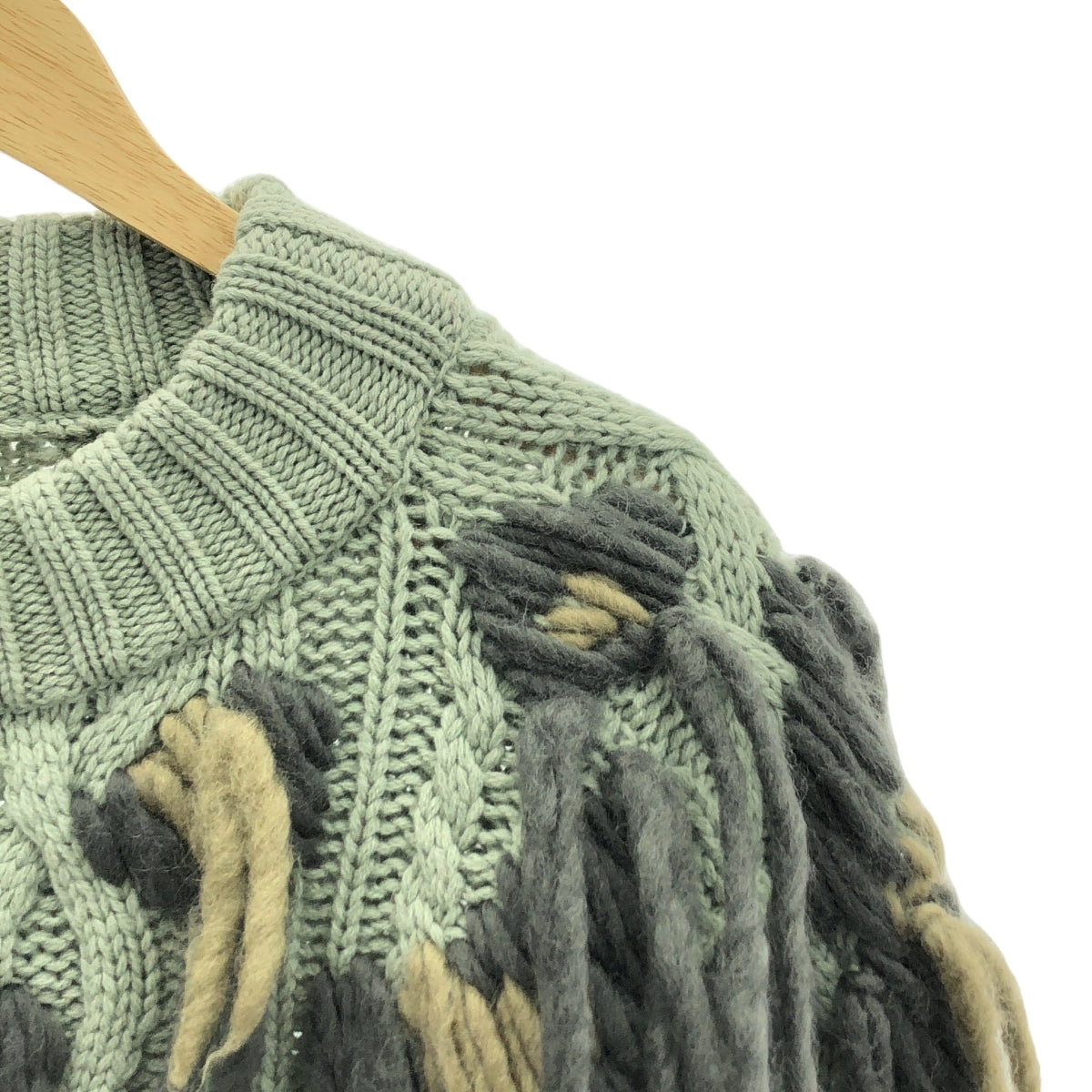sacai / サカイ | 2022AW | フリンジ ケーブルニット | 2 | レディース