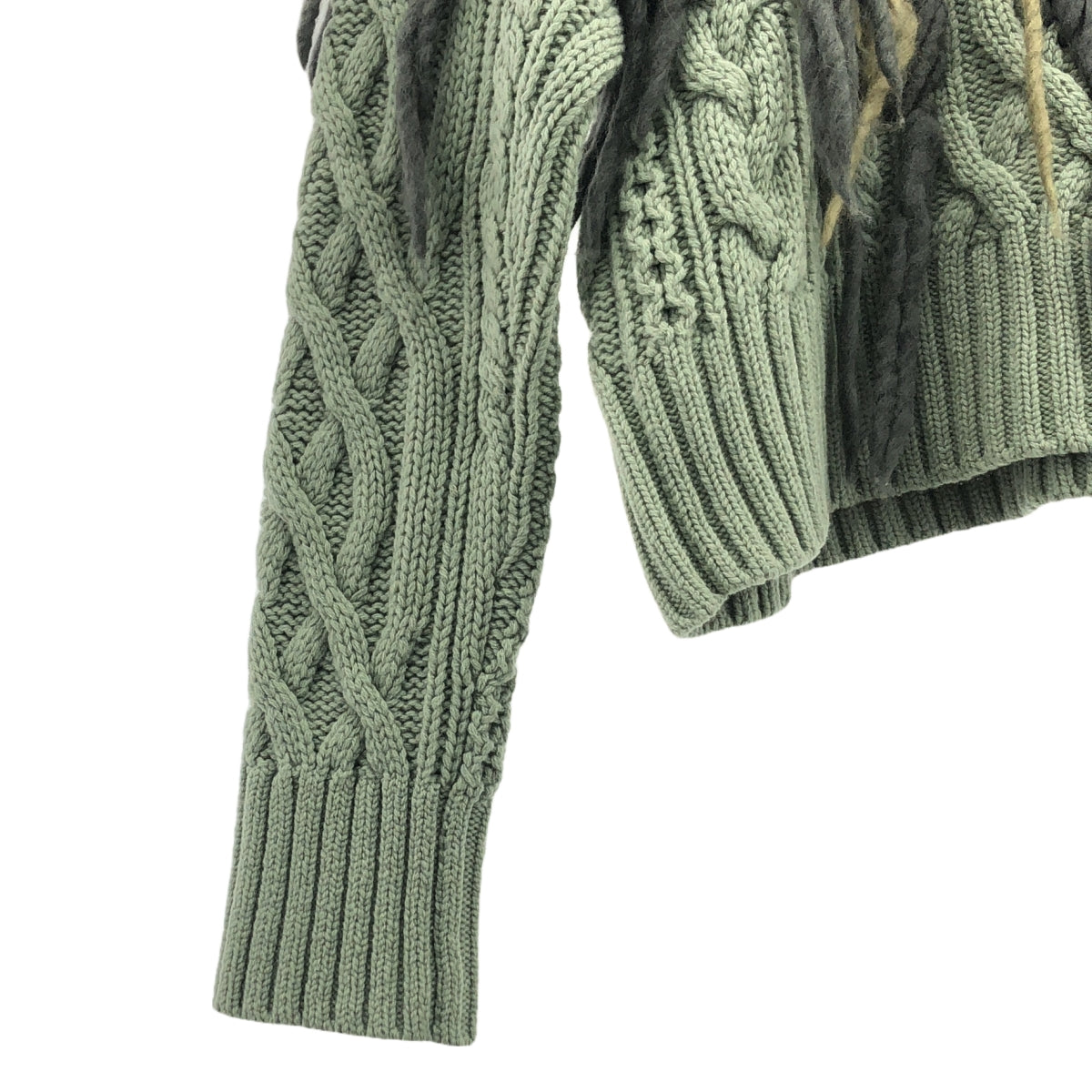 sacai / サカイ | 2022AW | フリンジ ケーブルニット | 2 | レディース