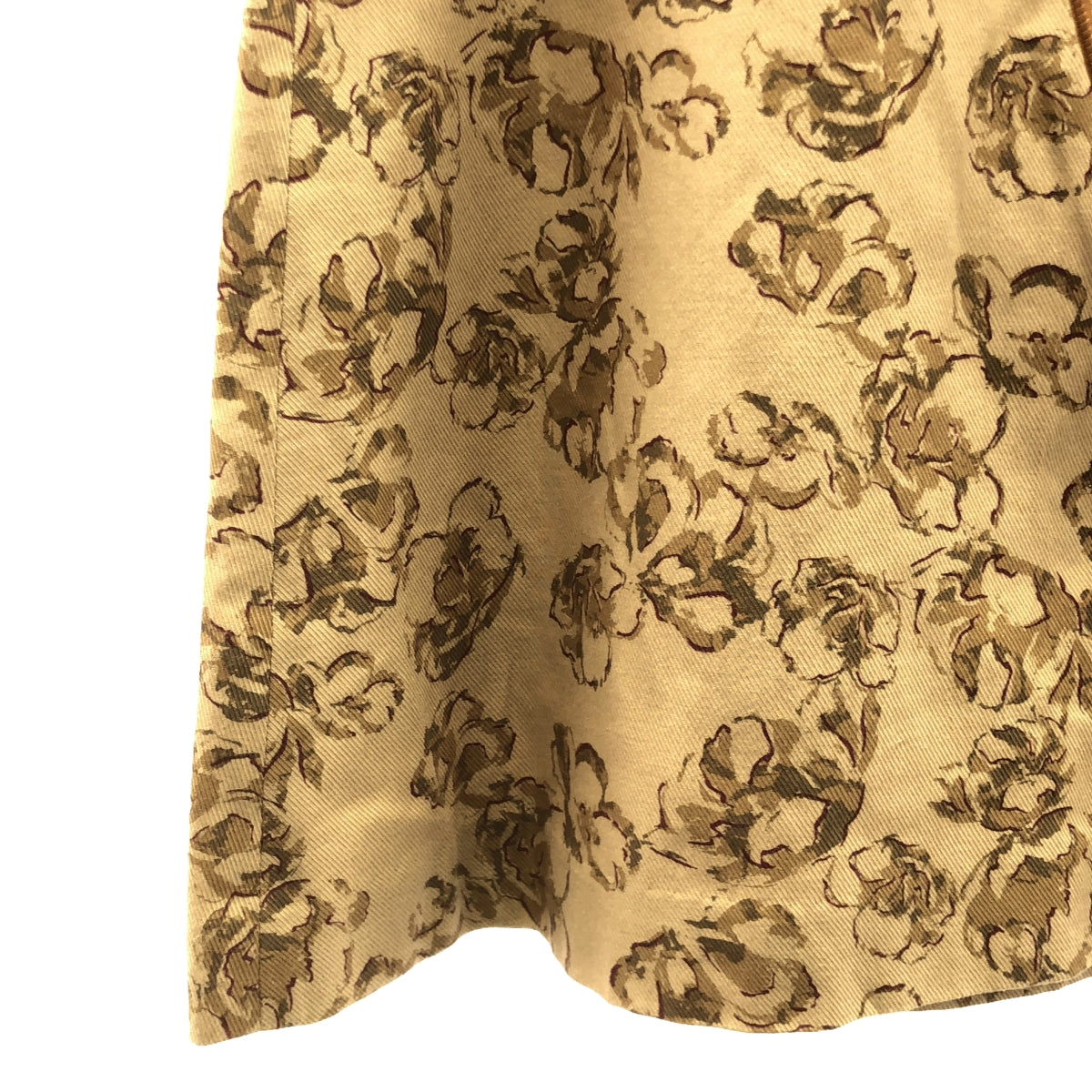 【美品】 Spick and Span / スピックアンドスパン | 2021SS | ボタニカルフラワートラペーズスカート | 38 | ブラウンベース | レディース