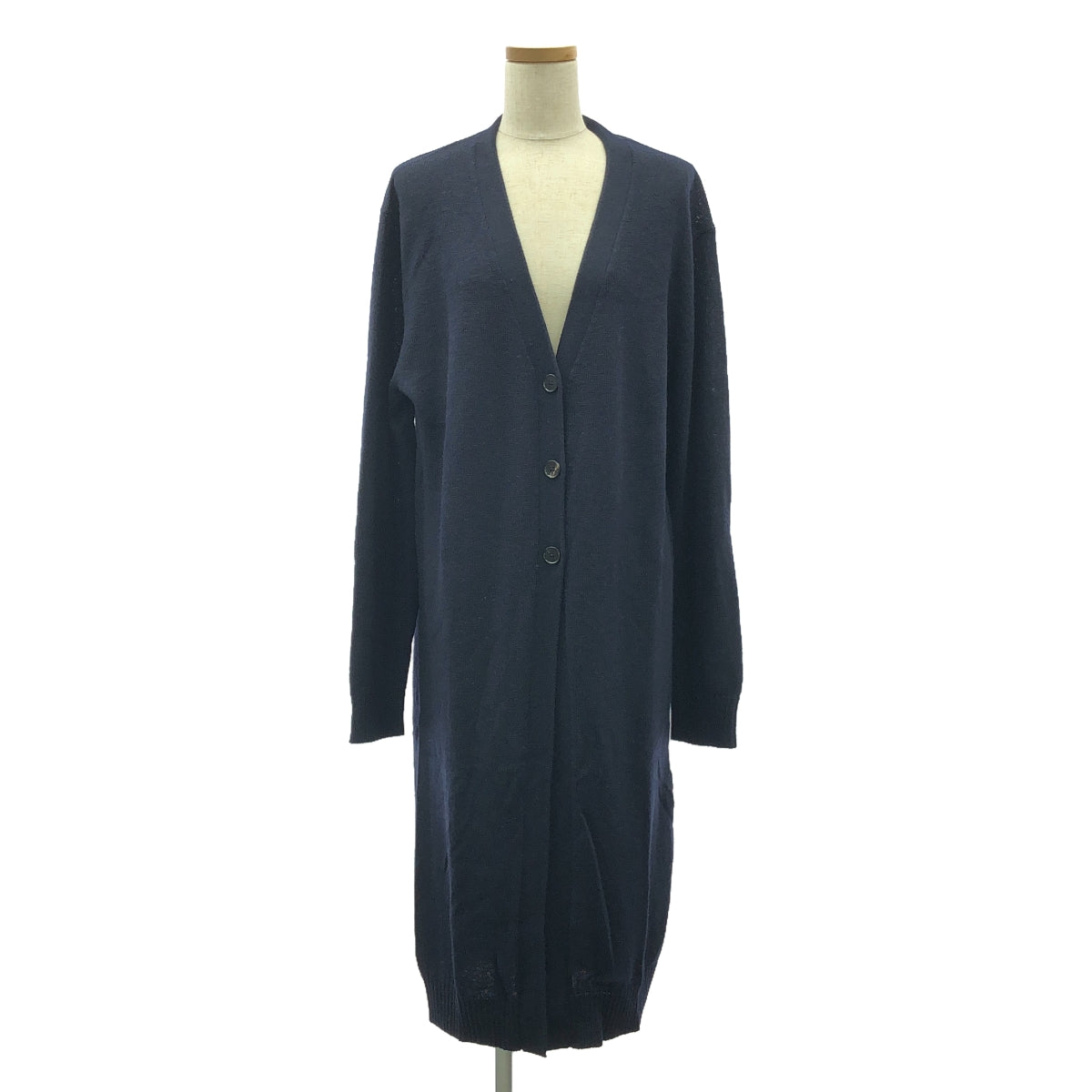 JIL SANDER+ / ジルサンダープラス | ウールニット ロング カーディガン | 34 | ネイビー | レディース