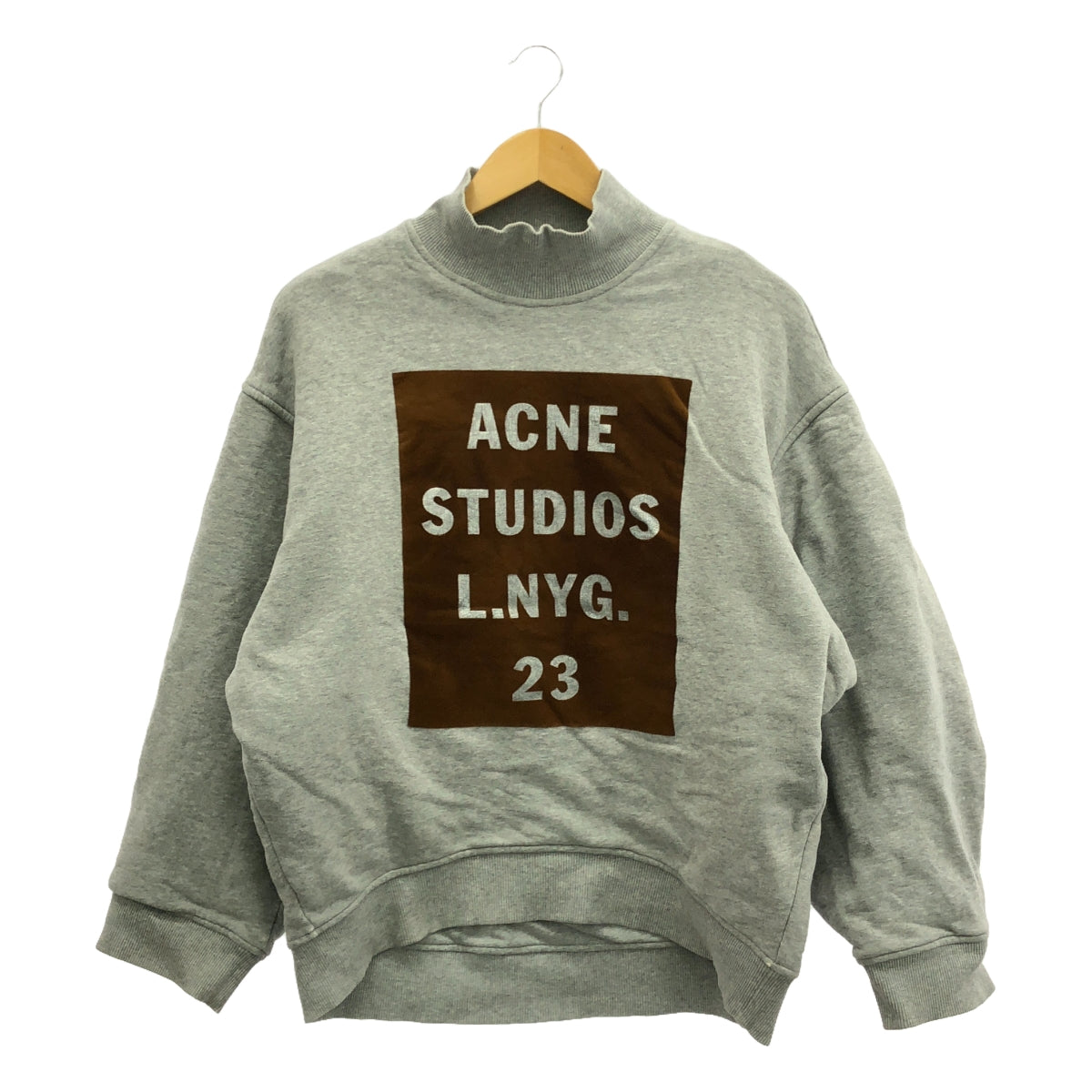 Acne / アクネ | BETA DOUBLE AW13 モックネック スウェット | XS | グレー / ブラウン | レディース Acne / アクネ | BETA DOUBLE AW13 モックネック スウェット