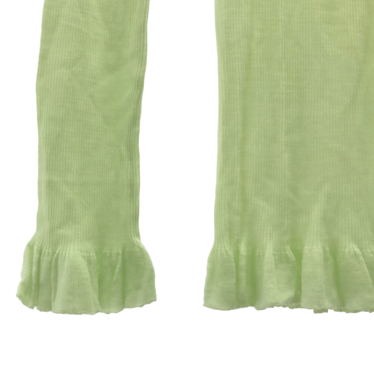 【미품】 babaco / 바바코 | Fine Wool Ribbed Turtleneck 터틀넥 니트 | F | 라임 | 여성