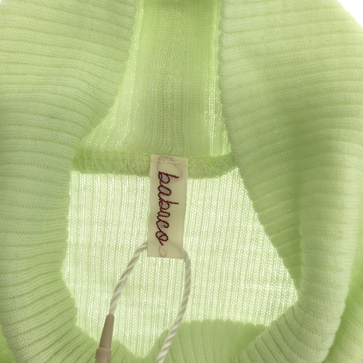 【미품】 babaco / 바바코 | Fine Wool Ribbed Turtleneck 터틀넥 니트 | F | 라임 | 여성