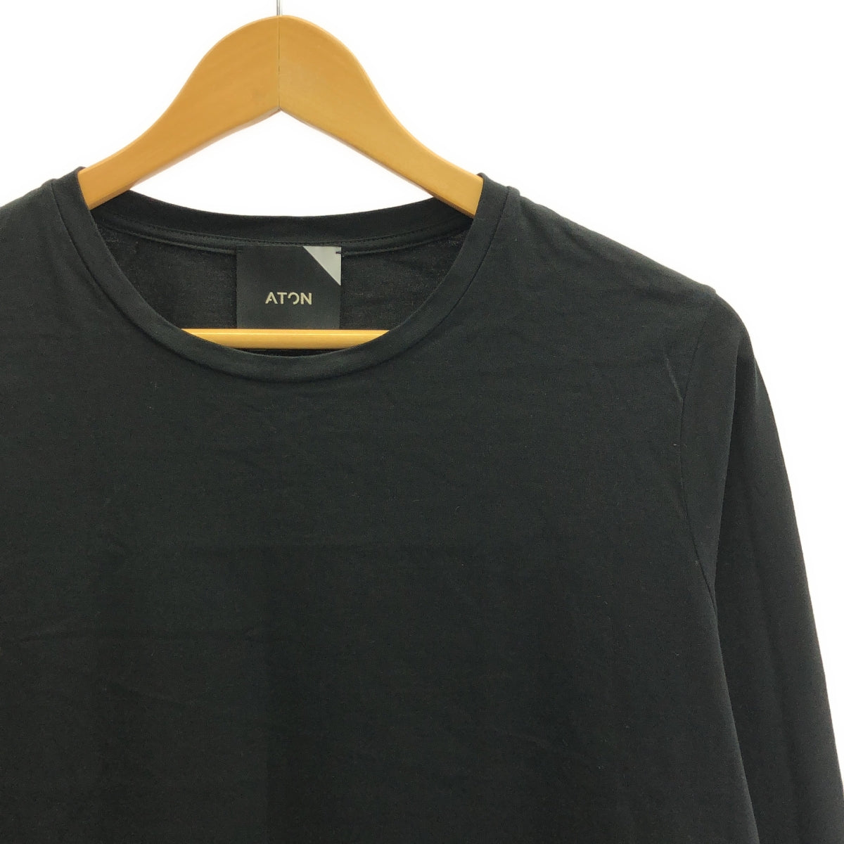 ATON | SUVIN 60/2 Round Hem L/ST Shirt | 02 | Black | Women's