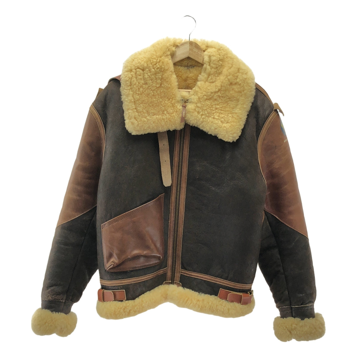 AEROLEATHER / 에어로 가죽 | B-3 대전 모델 무톤 가죽 비행 재킷 블루존 | 36 | 브라운 계열 | 남성