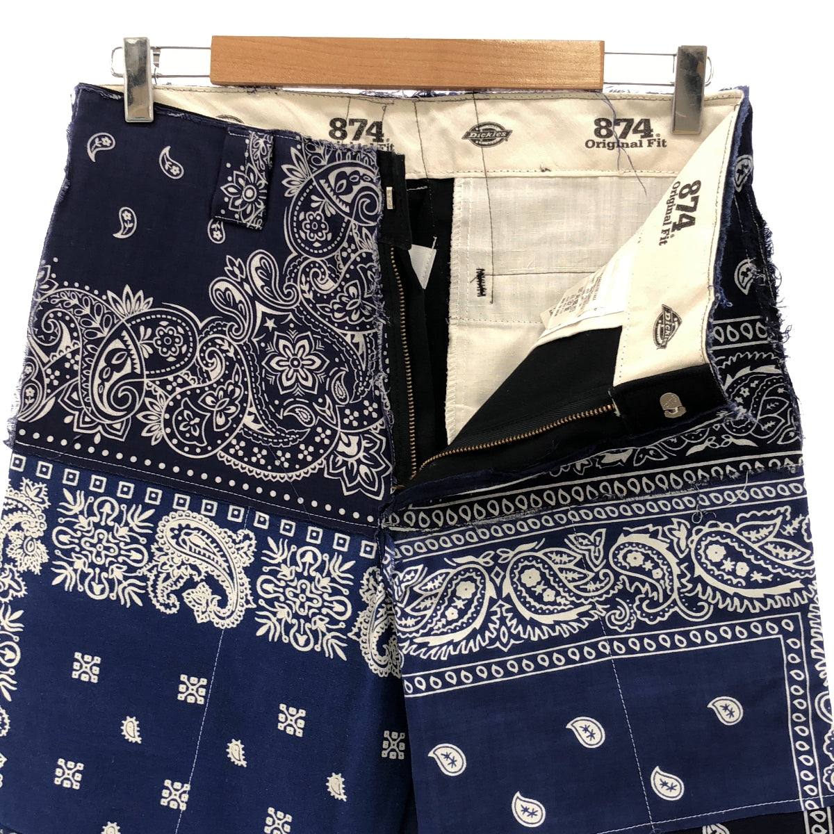 MIYAGIHIDETAKA / 미야기히데타카 | × Dickies / 디키즈 별주 총무늬 페이즐리 반다나 패치워크 컷오프 팬츠 | 32 | 네이비/블루계 | 남성