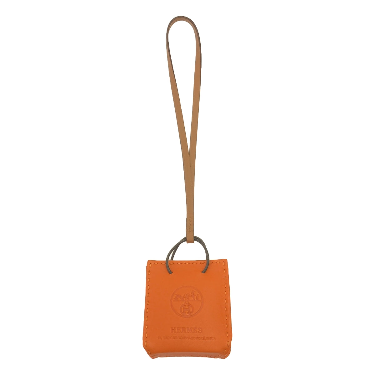 【美品】 HERMES / エルメス | サックオランジュ フー キーホルダー / アニューミロ バッグチャーム | オレンジ | レディース