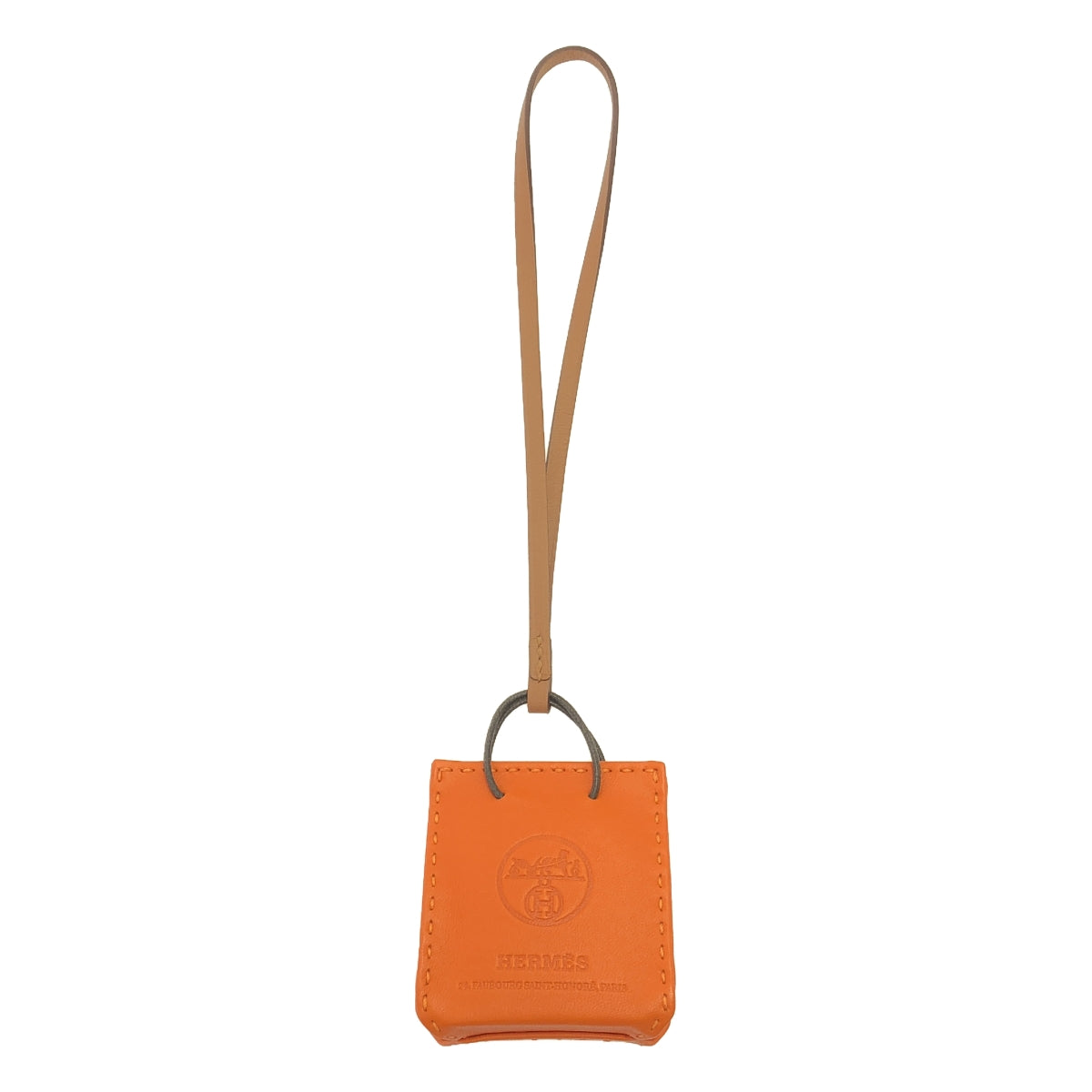 【美品】 HERMES / エルメス | サックオランジュ フー キーホルダー / アニューミロ バッグチャーム | オレンジ | レディース