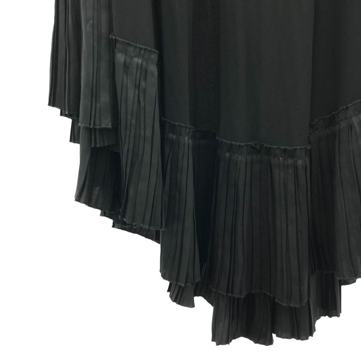 【美品】 JIL SANDER / ジルサンダー | レーヨン ワイドシルエット バックジップ シアー プリーツ スカート | 32 | ブラック | レディース