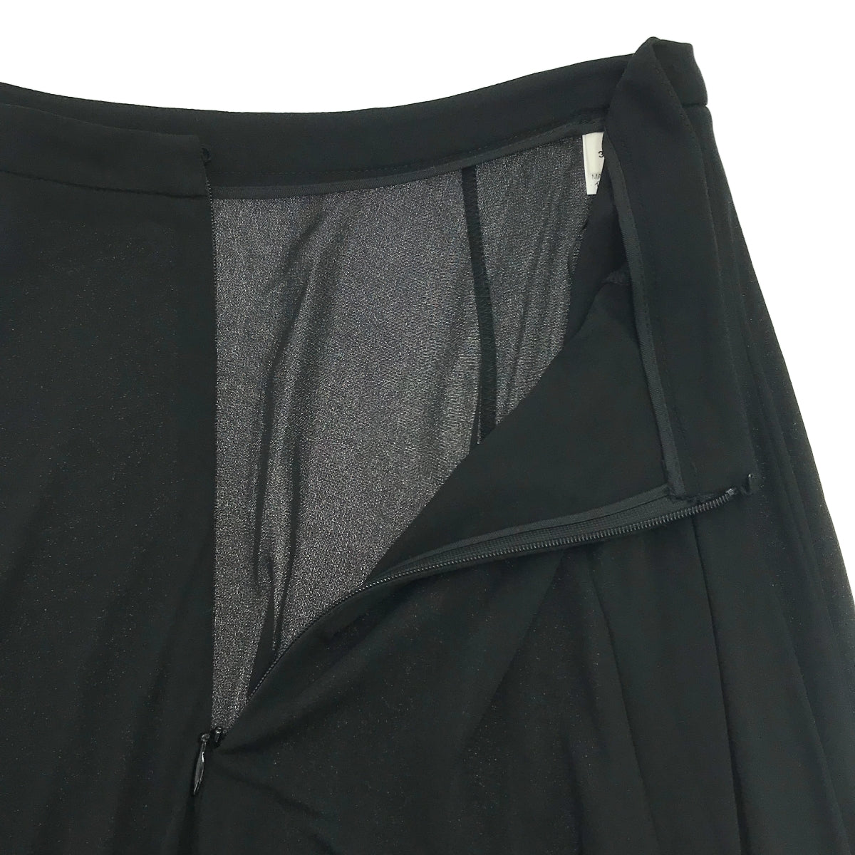 【美品】 JIL SANDER / ジルサンダー | レーヨン ワイドシルエット バックジップ シアー プリーツ スカート | 32 | ブラック | レディース